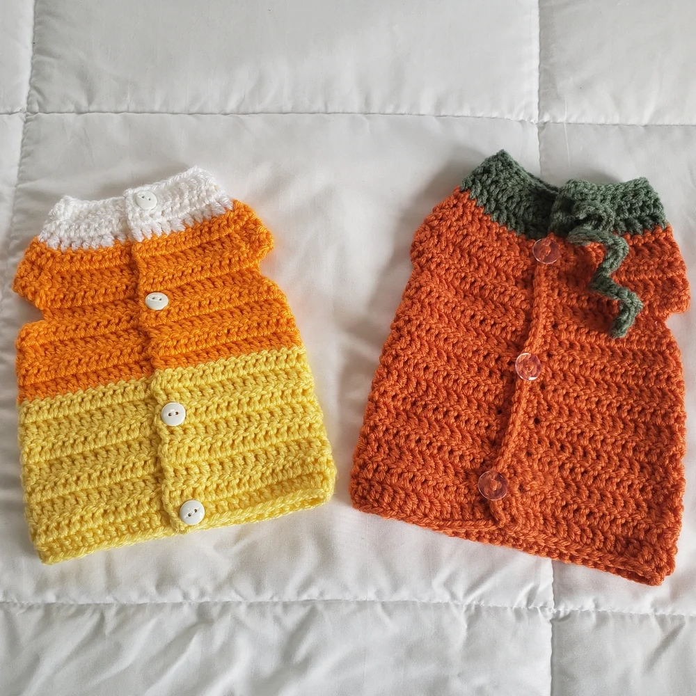 NWOT Duo of pet fall-themed sweaters